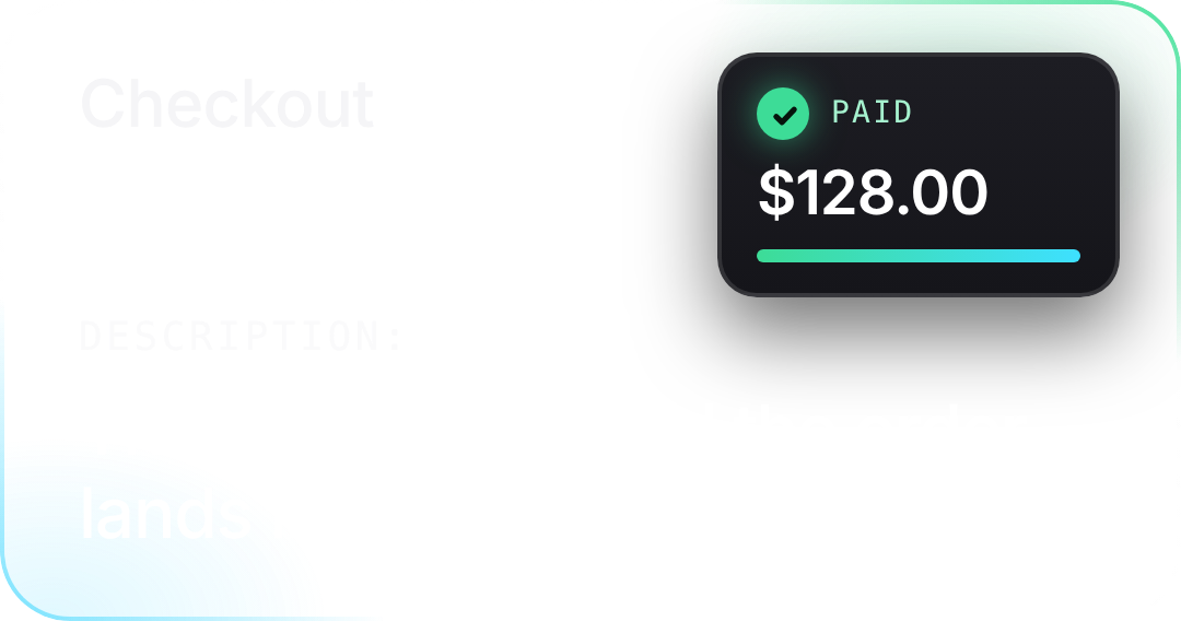 Checkout: The buyer pays and the order lands in the console.
